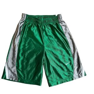 Green and Silver Nike Athletic Shorts for Kids